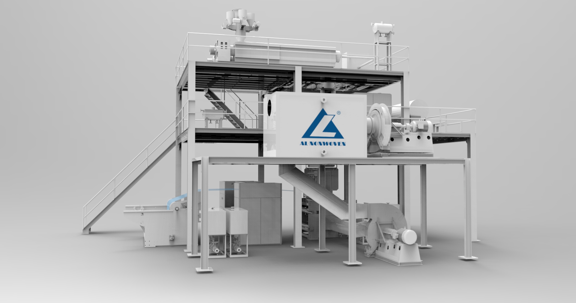 ALFN--2400mm Pp Spunbond Máquina para fabricar telas no tejidas 